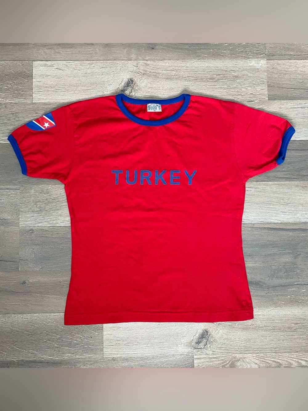Vintage Y2K Turkey Soccer Graphic Baby Tee Cotton Souvenir Shirt